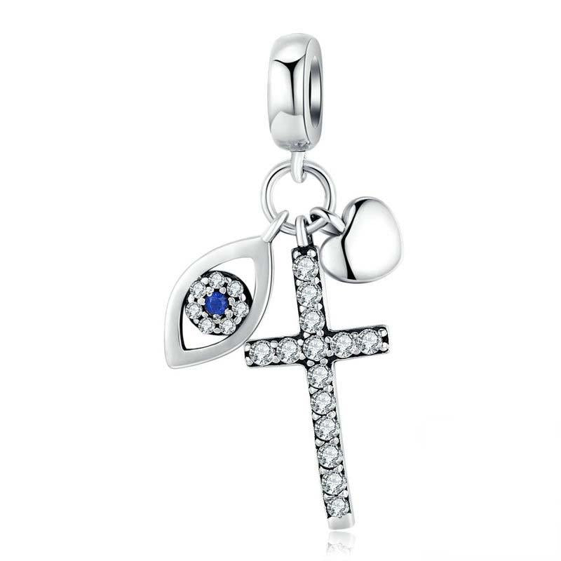 925 Sterling Silver Cross Charm For Diy Bracelets Charms & Pendants
