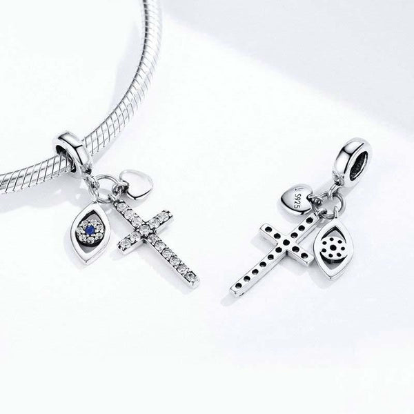 925 Sterling Silver Cross Charm For Diy Bracelets Charms & Pendants