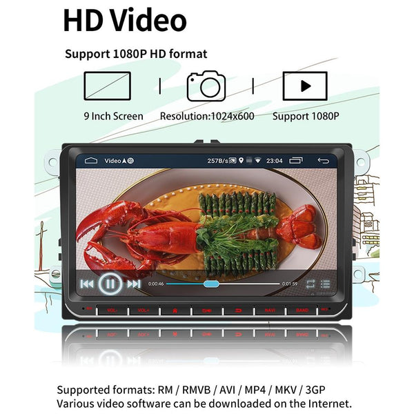 9 Inch Android 8.1 Car Radio Receiver For Volkswagen Fm Bluetooth Locator Technology Wifi Tf Card Decoding Video In Dash Units W/O Gps