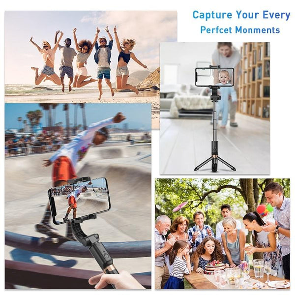 Multifunctional Mobile Phone Gimbal Stabilizer With Live Video And Selfie Stick Selfie Sticks