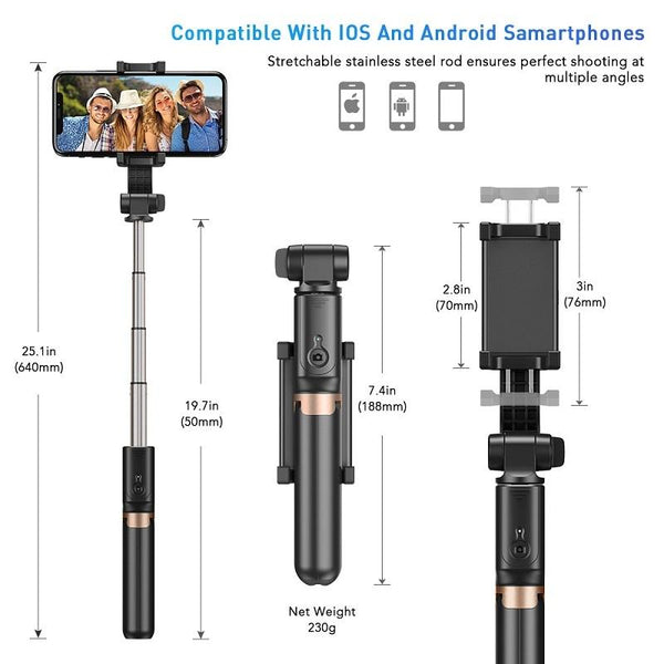 Multifunctional Mobile Phone Gimbal Stabilizer With Live Video And Selfie Stick Selfie Sticks