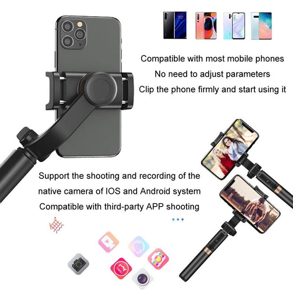 Multifunctional Mobile Phone Gimbal Stabilizer With Live Video And Selfie Stick Selfie Sticks