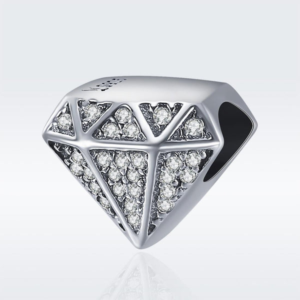 925 Sterling Silver Love Diamond Beads For Diy Bracelet Charms & Pendants