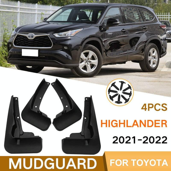 For Toyota Highlander 2021 2022 4Pcs / Set Car Auto Soft Plastic Splash Flaps Fender Guard Fenders & Mud Guards
