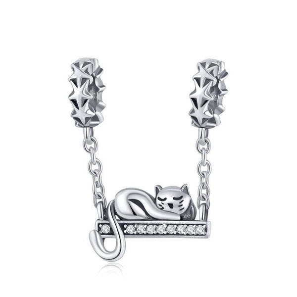 925 Sterling Silver Adorable Cat Pendant Necklace Charms & Pendants