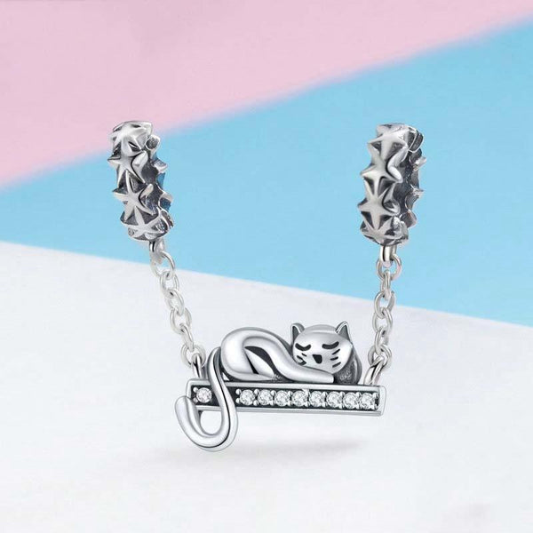 925 Sterling Silver Adorable Cat Pendant Necklace Charms & Pendants
