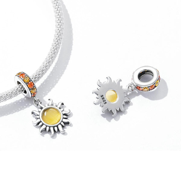 925 Sterling Silver Sun Pendant For Diy Bracelets & Necklaces Charms & Pendants