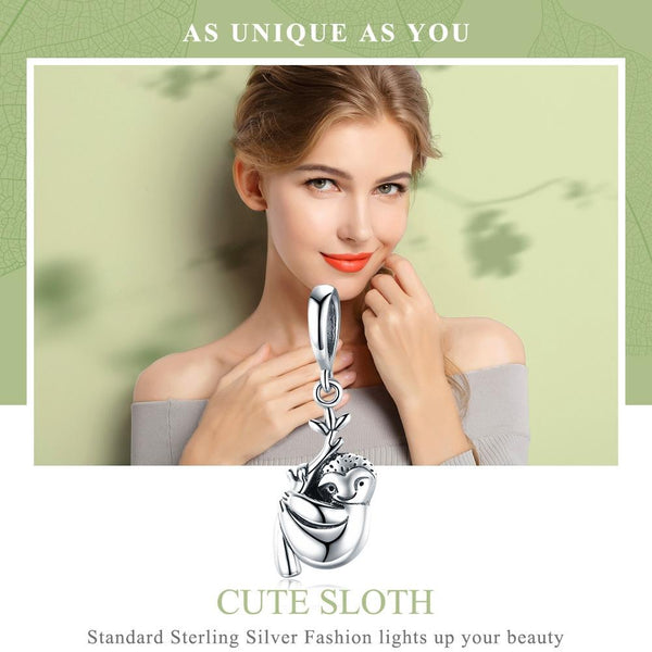 925 Sterling Silver Sloth Bead For Diy Bracelets Charms & Pendants