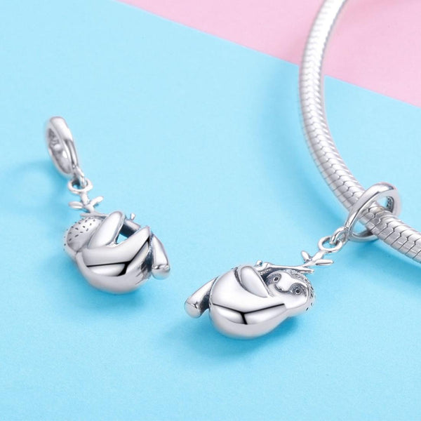 925 Sterling Silver Sloth Bead For Diy Bracelets Charms & Pendants