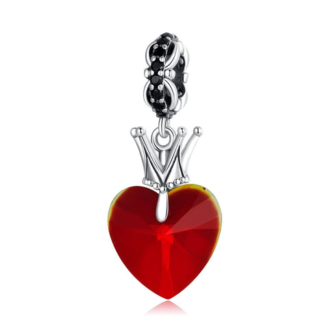 925 Sterling Silver Crown Heart Pendant For Bracelet Or Necklace Charms & Pendants