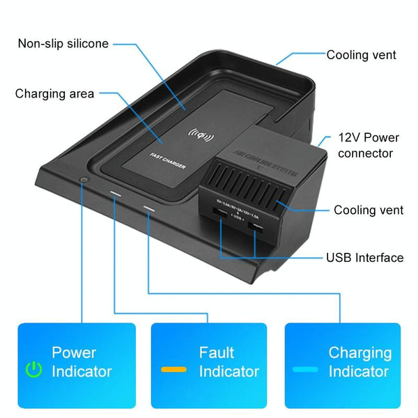 10W Wireless Charger For Honda Avancier / Urv 2017 2020 Qi Quick Charging Chargers & Cradles