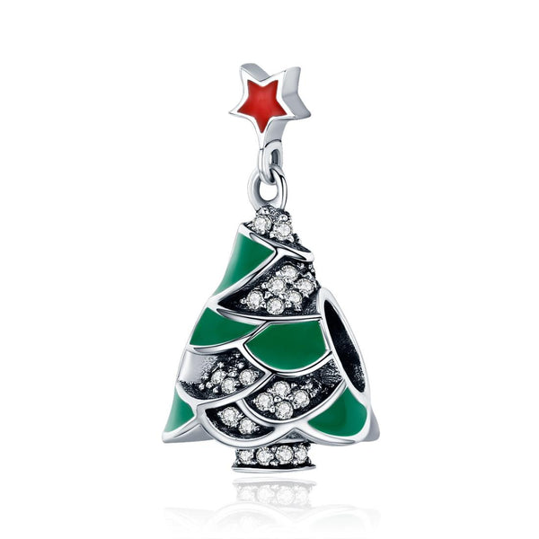925 Sterling Silver Christmas Tree Bead Pendant For Diy Bracelets & Necklaces Charms & Pendants