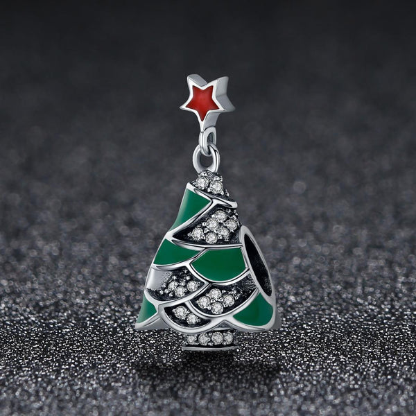 925 Sterling Silver Christmas Tree Bead Pendant For Diy Bracelets & Necklaces Charms & Pendants