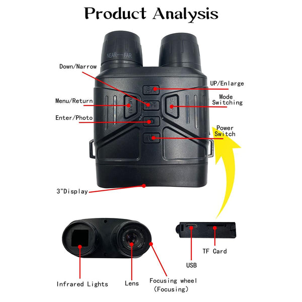4K Hd Binocular Night Vision For Outdoor Nv4000 Binoculars & Monoculars