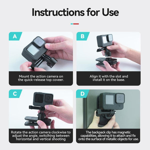 Universal Magnetic Backpack Mounting Bracket Quick Release For Audio And Video Use Other Camera & Photo Accs