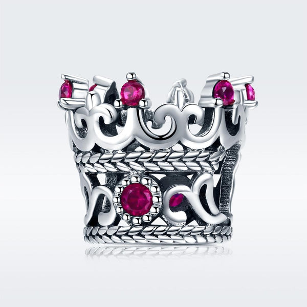 925 Sterling Silver Red Crown Beads For Diy Bracelets Charms & Pendants