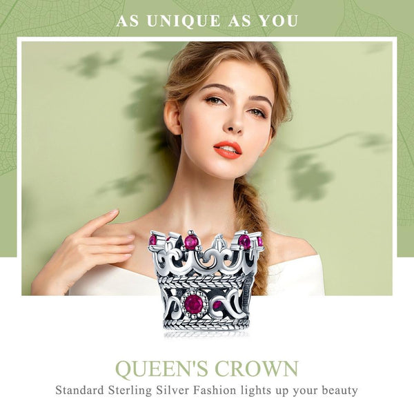 925 Sterling Silver Red Crown Beads For Diy Bracelets Charms & Pendants