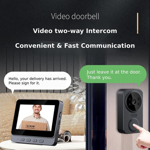 2.4G Wireless Doorbell With 4.3 Ips Screen And Night Vision Camera Smart Doorbells