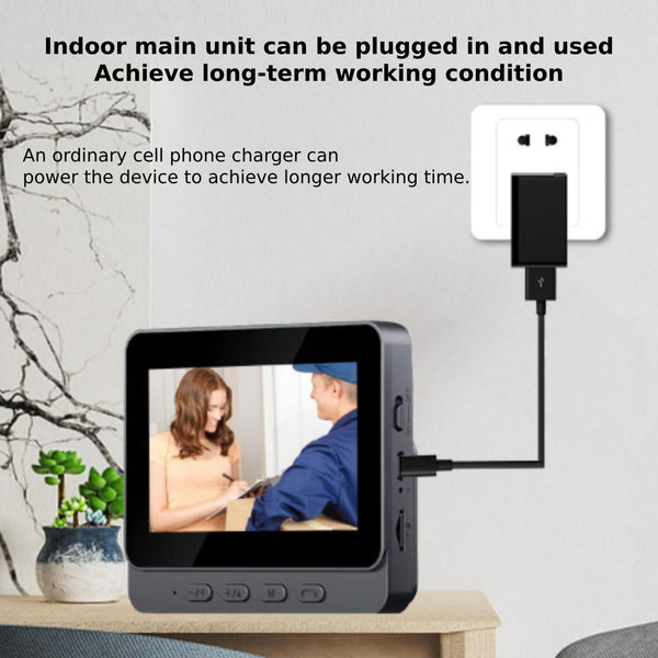 2.4G Wireless Doorbell With 4.3 Ips Screen And Night Vision Camera Smart Doorbells