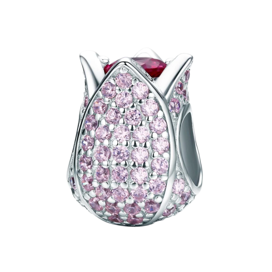 925 Sterling Silver Tulip Bead Bracelet Charm Charms & Pendants
