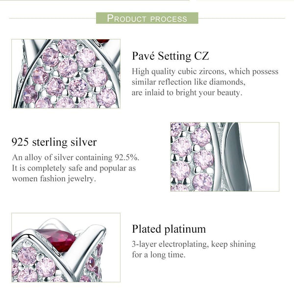 925 Sterling Silver Tulip Bead Bracelet Charm Charms & Pendants