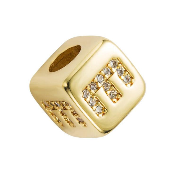 Brass Micro Inlaid Couple Red String Pull Diy Bracelet English Letter Beads Jewelry Style Charms & Pendants