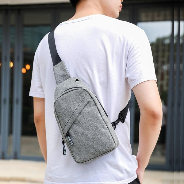 Men Oxford Cloth Chest Bag Snowflake Gray Ideal For Sports And Travel Bags