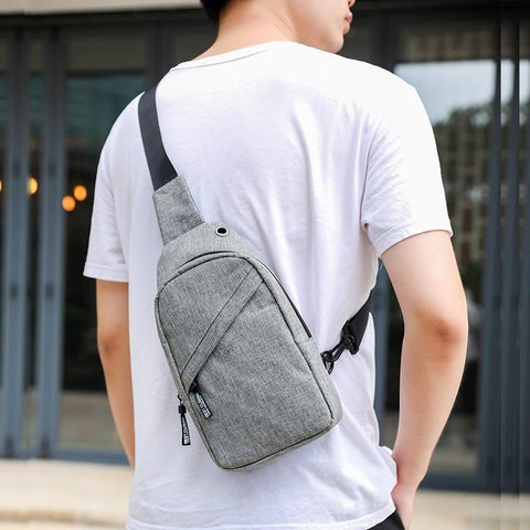 Men Oxford Cloth Chest Bag Snowflake Gray Ideal For Sports And Travel Bags