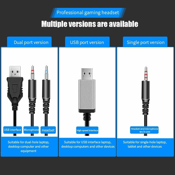 2 Pack G58 Gaming Headset W / Mic 2M Cable Black Colourful 3.5Mm Headsets