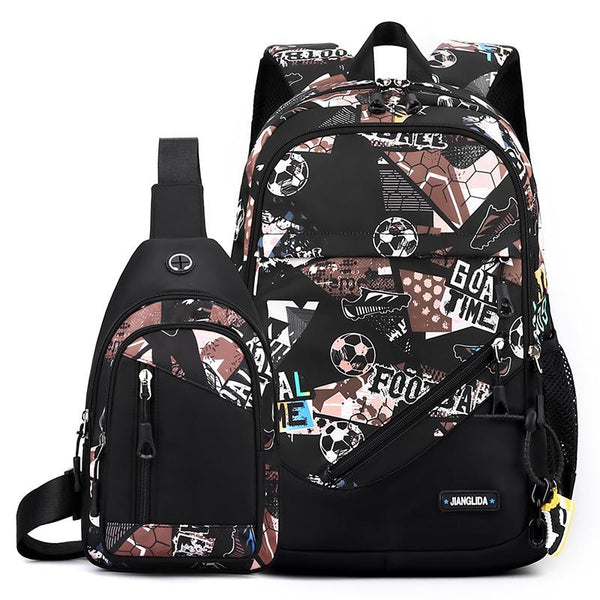 Lightweight 2 In 1 Backpack And Chest Bag For Men Brown Football Bags