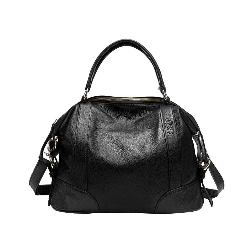 Black Single Shoulder Leather Messenger Bag For Women Women's Bags & Handbags