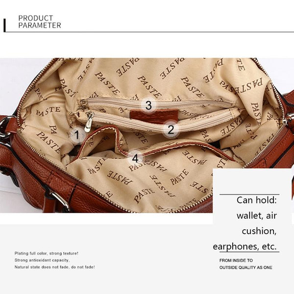 Black Single Shoulder Leather Messenger Bag For Women Women's Bags & Handbags