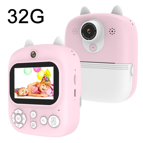 32G Instant Camera With 2.4 Display & Card Reader For Kids 1200W Pink Digital Cameras