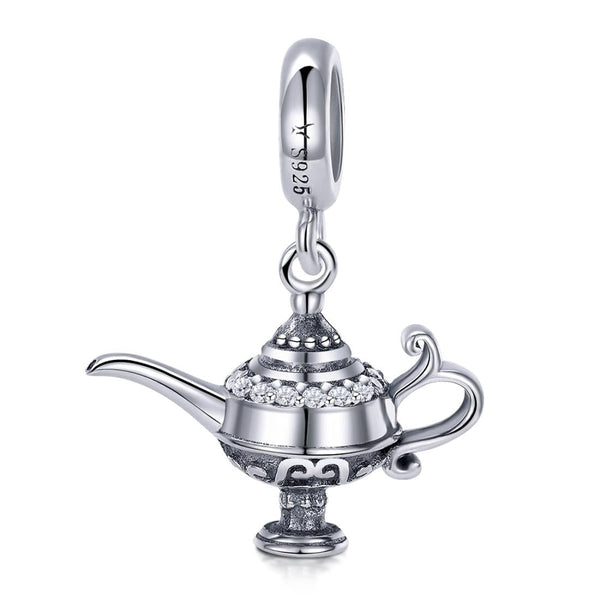 925 Sterling Silver Beaded Magic Lamp Bracelet Charm Charms & Pendants