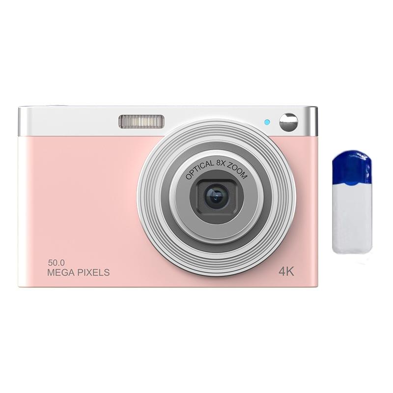 4K Eight Times Optical Zoom Telescopic Lens Digital Camera With Card Reader Pink Digital Cameras