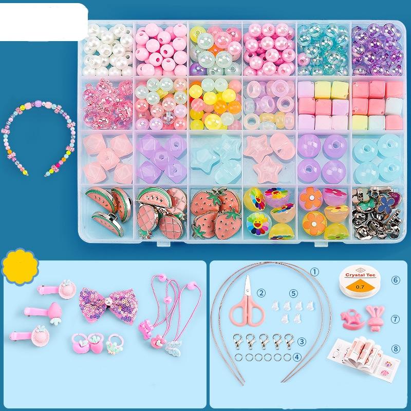 24 Grids Diy Beaded Jewelry Set For Kids Craft Beads