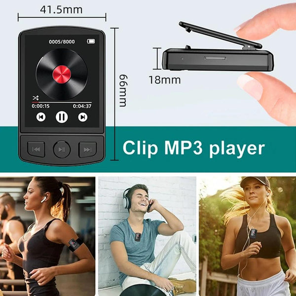 1.8 Inch Color Screen Mp3 / Mp4 Bluetooth Walkman With Back Clip 64Gb Ipods & Mp3 Players