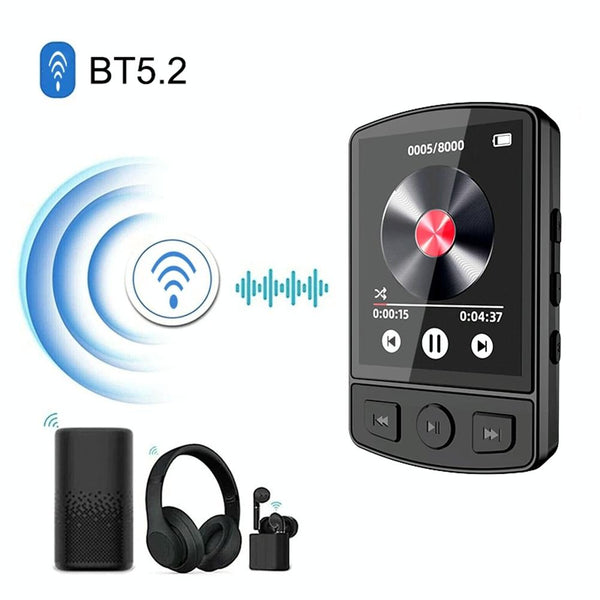 1.8 Inch Color Screen Mp3 / Mp4 Bluetooth Walkman With Back Clip 64Gb Ipods & Mp3 Players