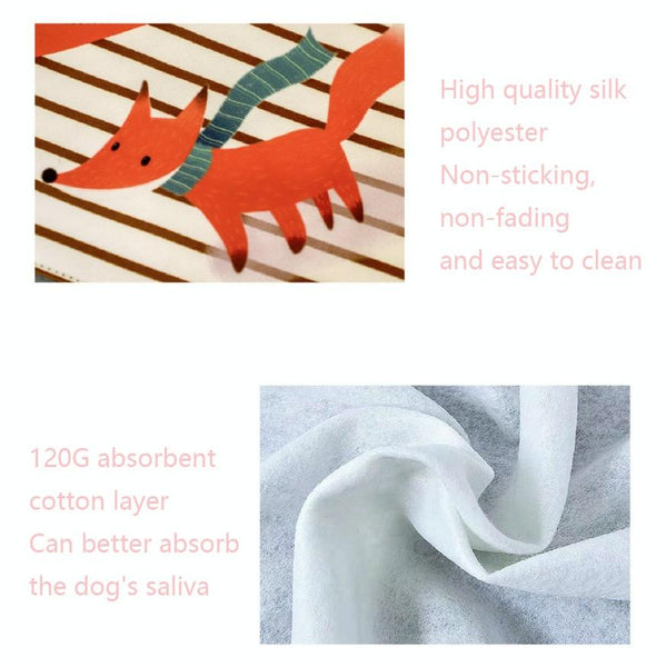 Refreshing Avocado Pet Scarf Three Layer Thickened Waterproof Saliva Towel Size Xl Dog Clothing & Shoes