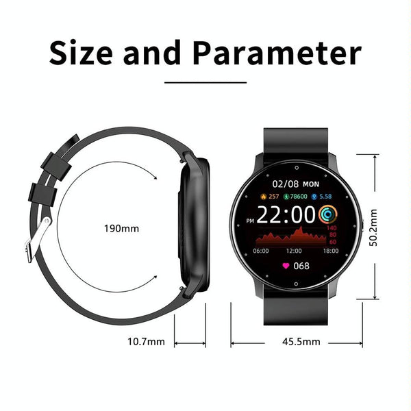 Smart Watch Heart Rate Blood Oxygen Pressure Monitoring Bluetooth Calling Mesh Black Smart Watches