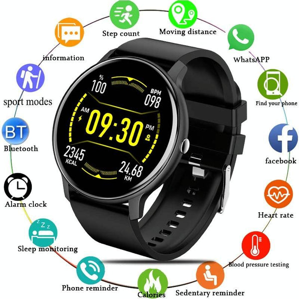 Smart Watch Heart Rate Blood Oxygen Pressure Monitoring Bluetooth Calling Mesh Black Smart Watches