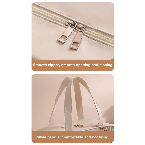 Waterproof Beach Bag For Toiletries & Cosmetics Travel Swim Use Beige L Size Dry Bags