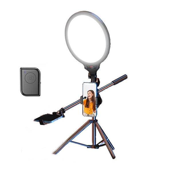 Full Screen Selfie Ring Light Tripod Set For Live Stream 210Cm Height Selfie Lights