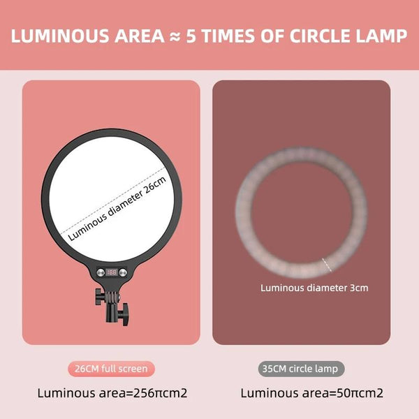 Full Screen Selfie Ring Light Tripod Set For Live Stream 210Cm Height Selfie Lights