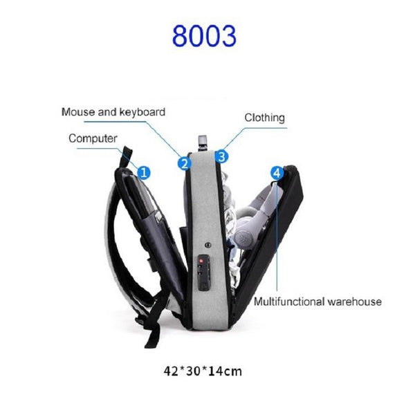 Anti Theft Hard Shell Backpack For Men Black Bags