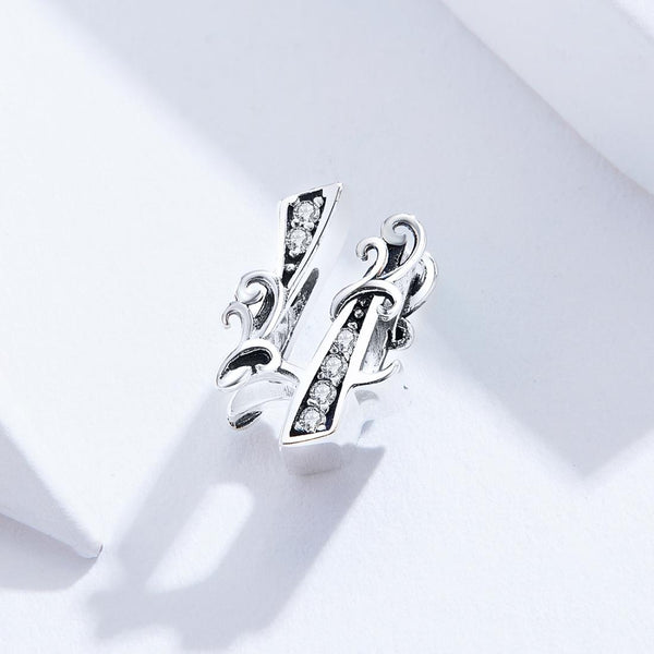 925 Sterling Silver Relief Number Series 0 Beads For Diy Bracelets And Necklaces Style 4 Charms & Pendants