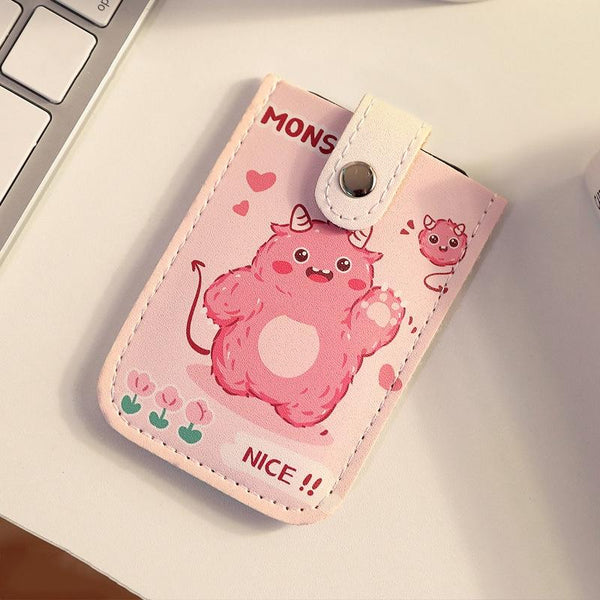 Large Capacity Pull Out Card Holder Pink Puppy Wallets