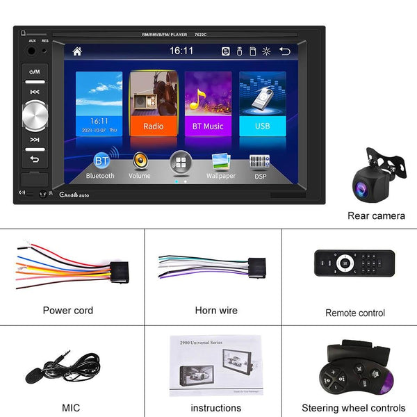 6.2 Inch Dual Spindle Hd Car Mp5 Player + Ahd Camera Other Car Video