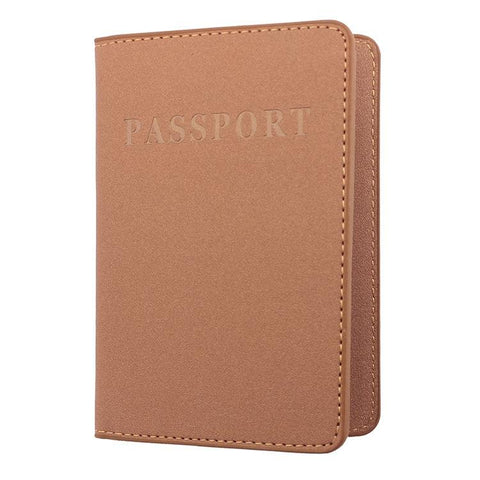 Frosted Pu Multi Card Passport Holder Dirty Yellow Travel Wallets