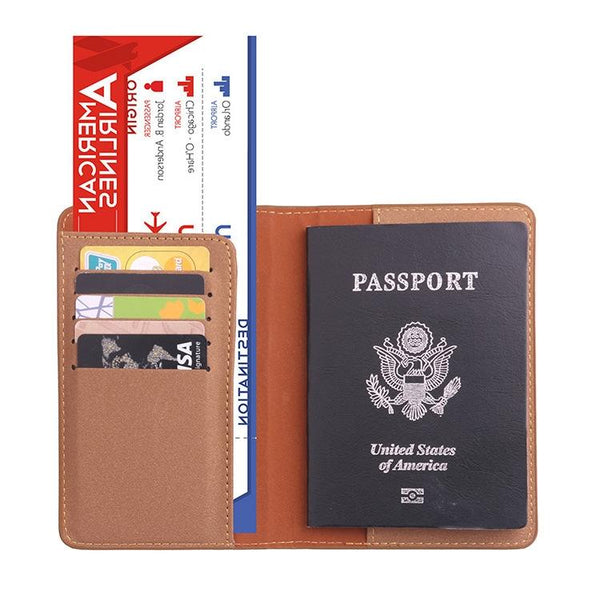 Frosted Pu Multi Card Passport Holder Dirty Yellow Travel Wallets